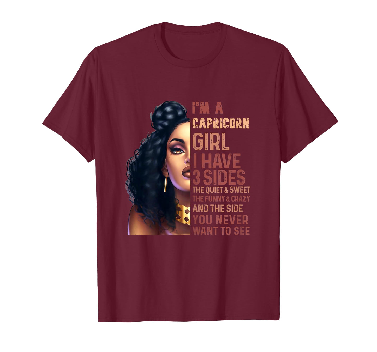 I Have 3 Side Capricorn Girl Cool Zodiac Astrology Star Sign T-Shirt