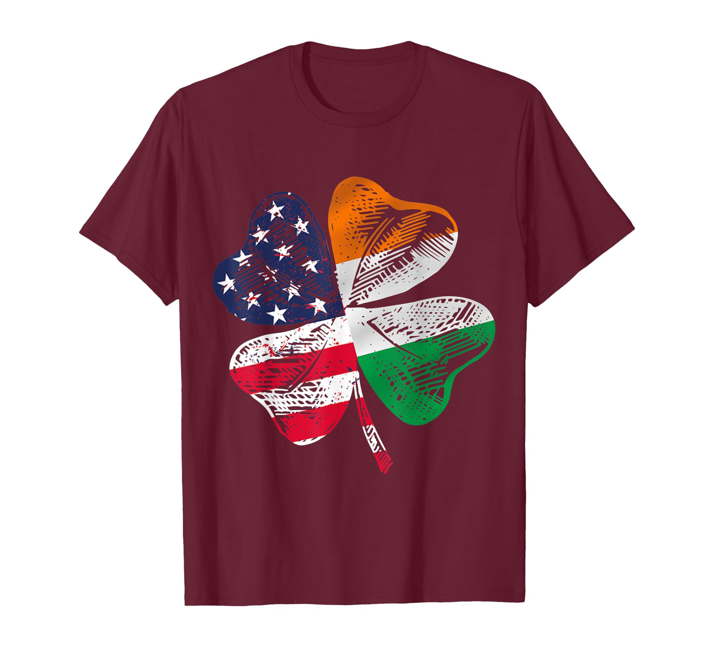 Irish American Flag Ireland Flag Irish Roots Irish Shamrock T-Shirt