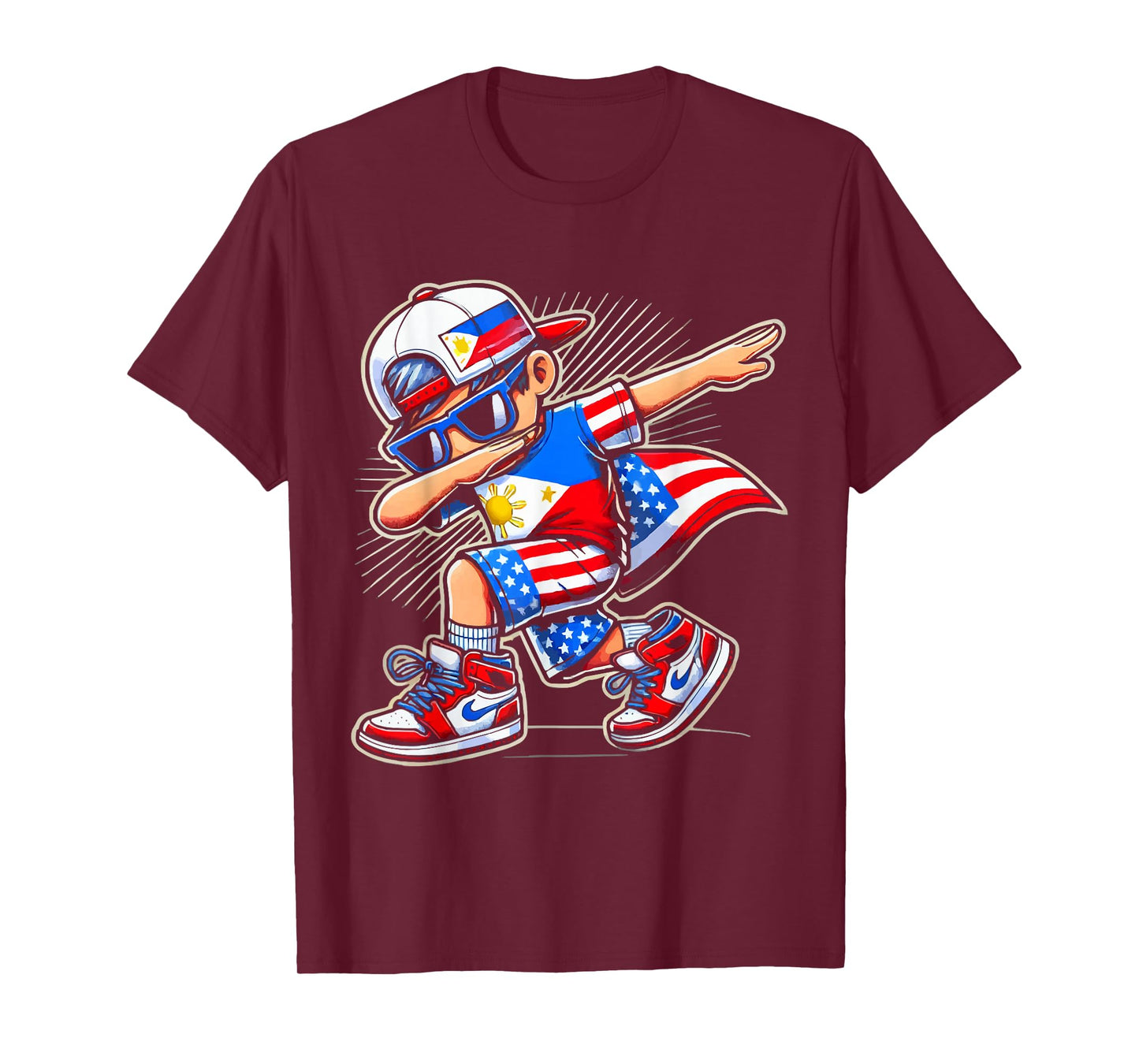 Half Filipino Half American USA Flag Philippines America T-Shirt