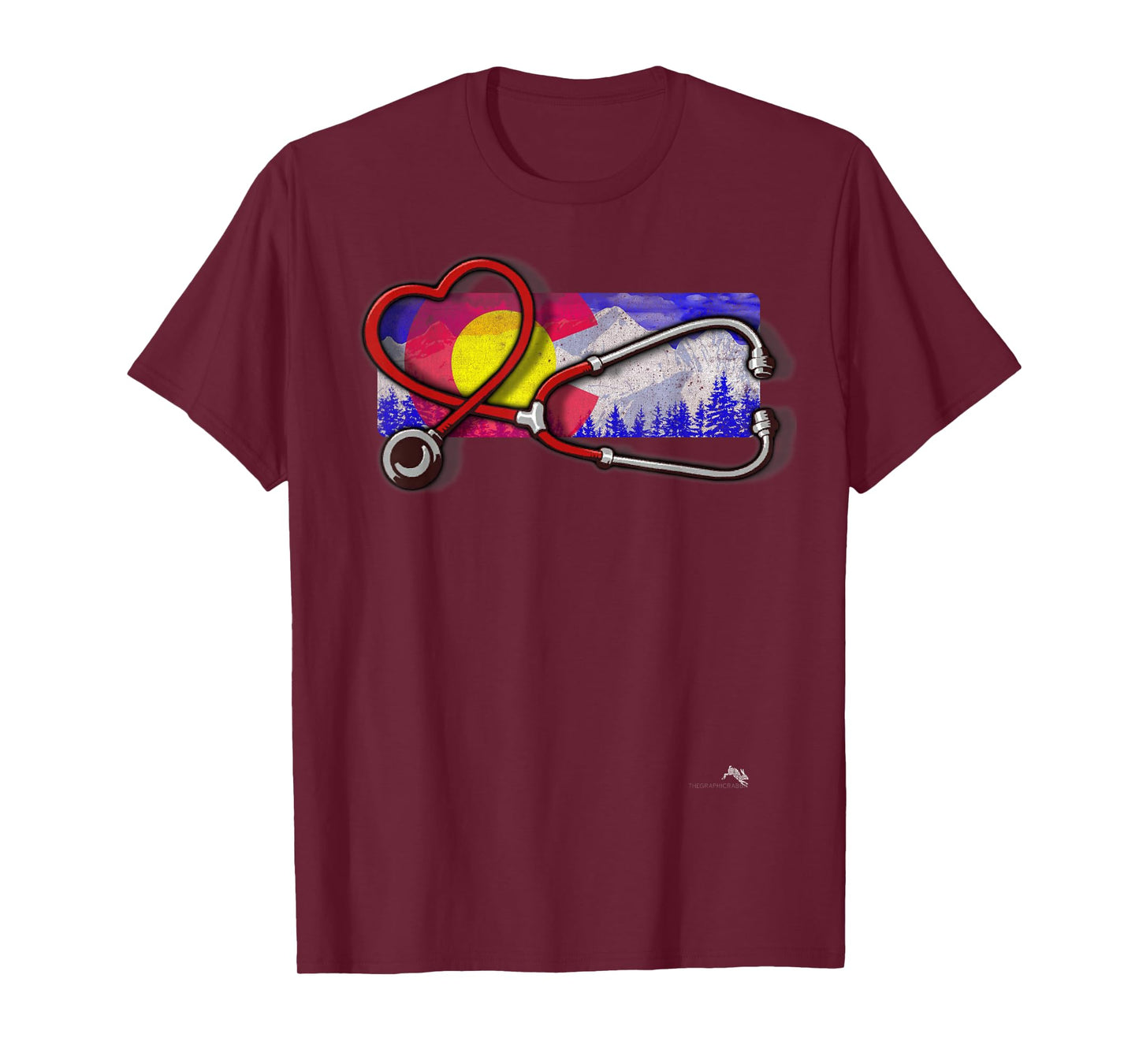 Colorado Nurse T-shirt - Heart & Stethoscope T-Shirt