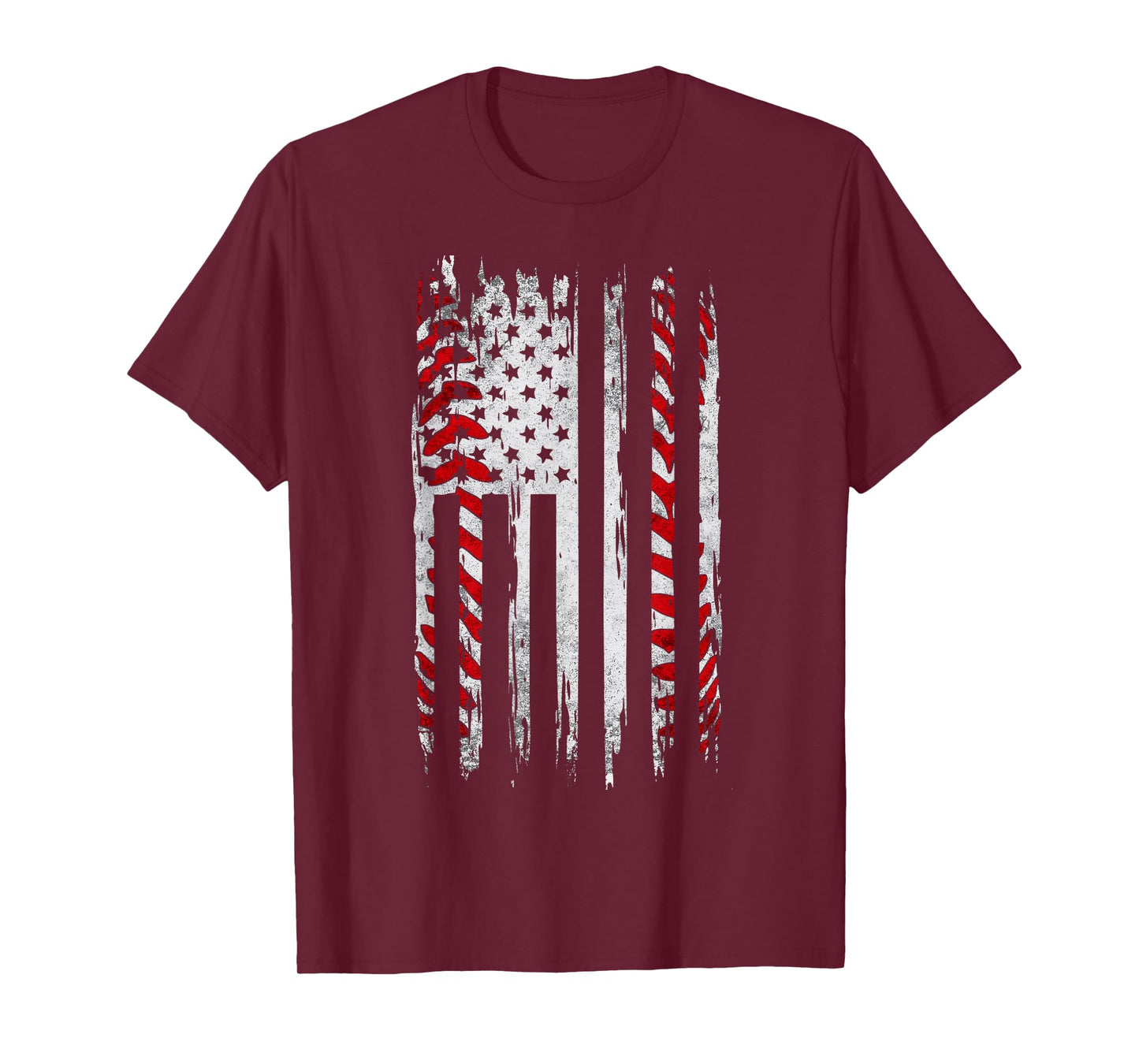 Vintage Baseball American Flag For Men Boys Girls Women T-Shirt