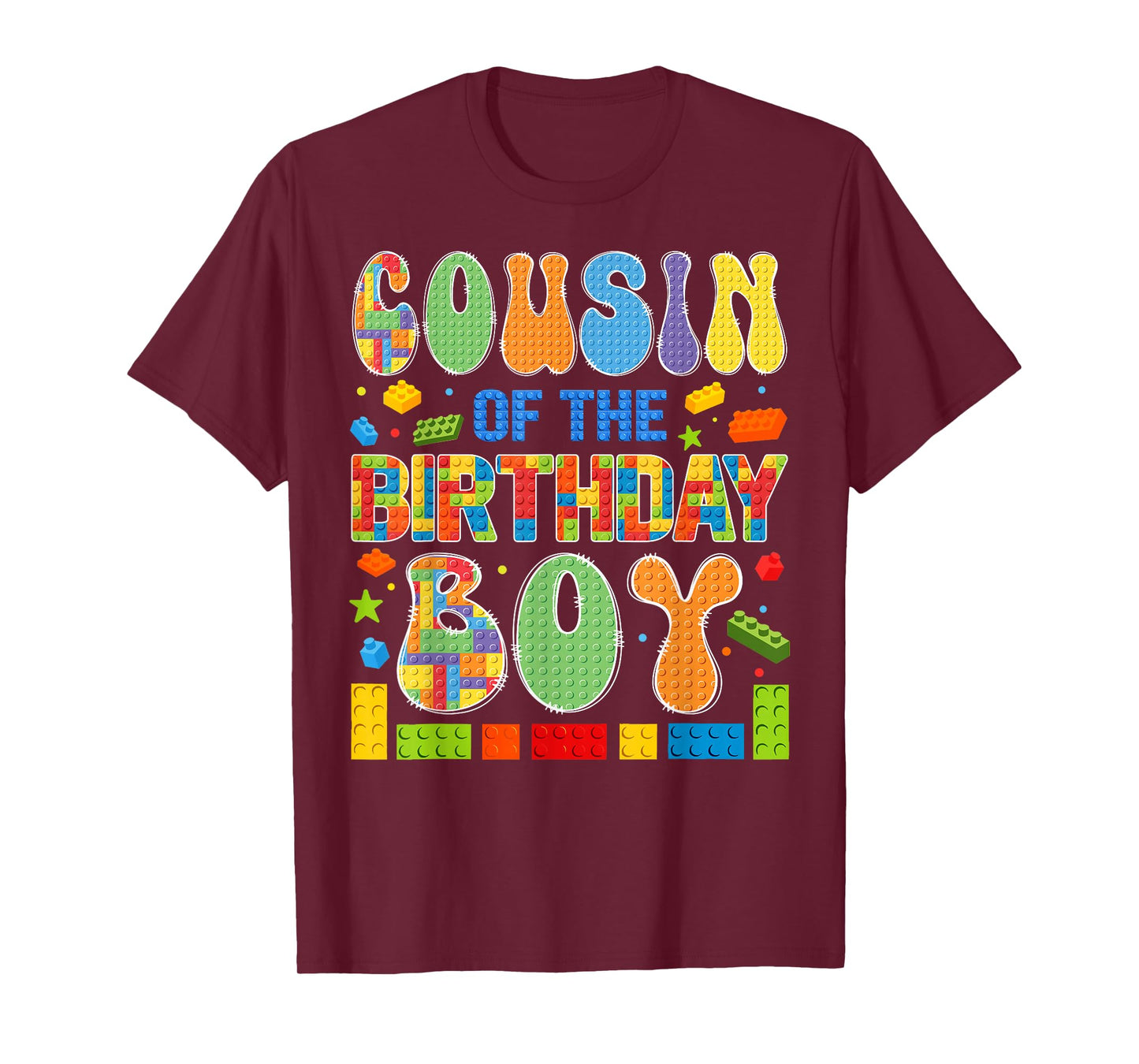 Cousin Of The Birthday Boy Building Block Birthday T-Shirt