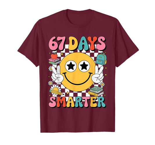 67th Day of School 67 Days Smarter Teacher T-Shirt