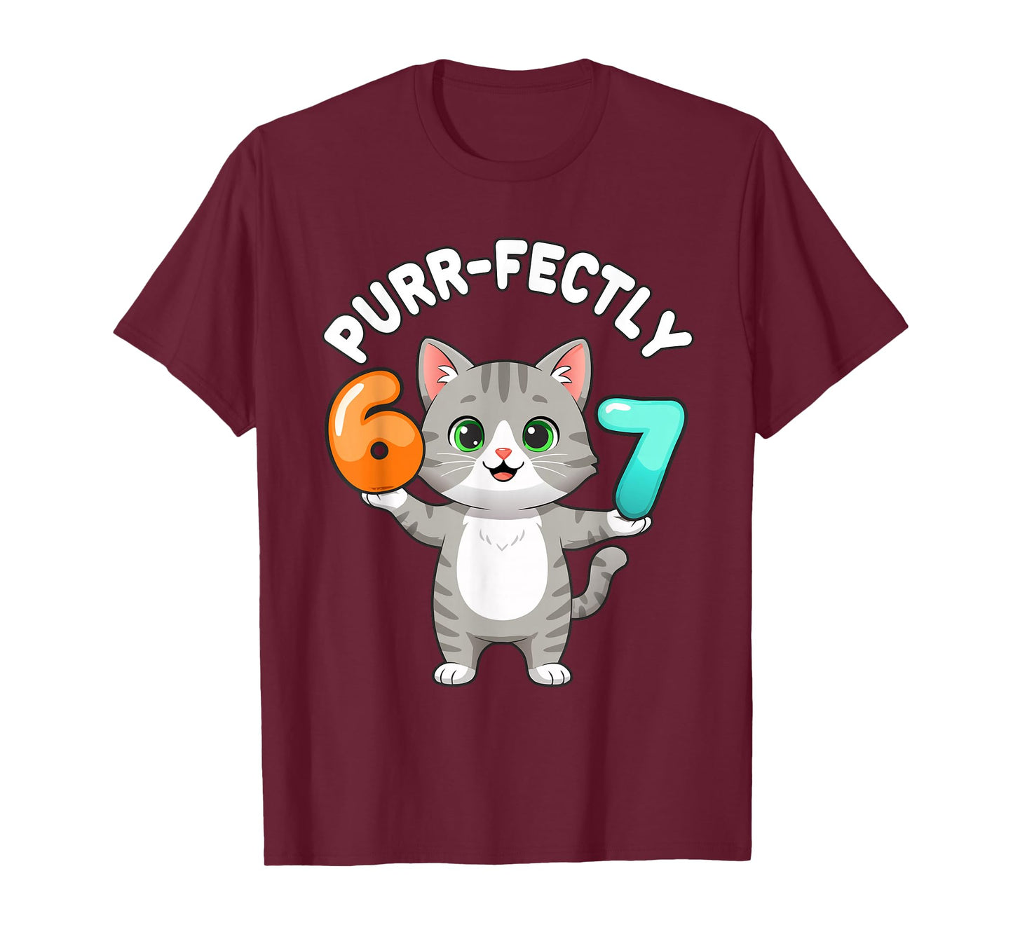 67 Cat Pun Six Seven Meme Gen Alpha Z Humor Purrfectly Pet T-Shirt