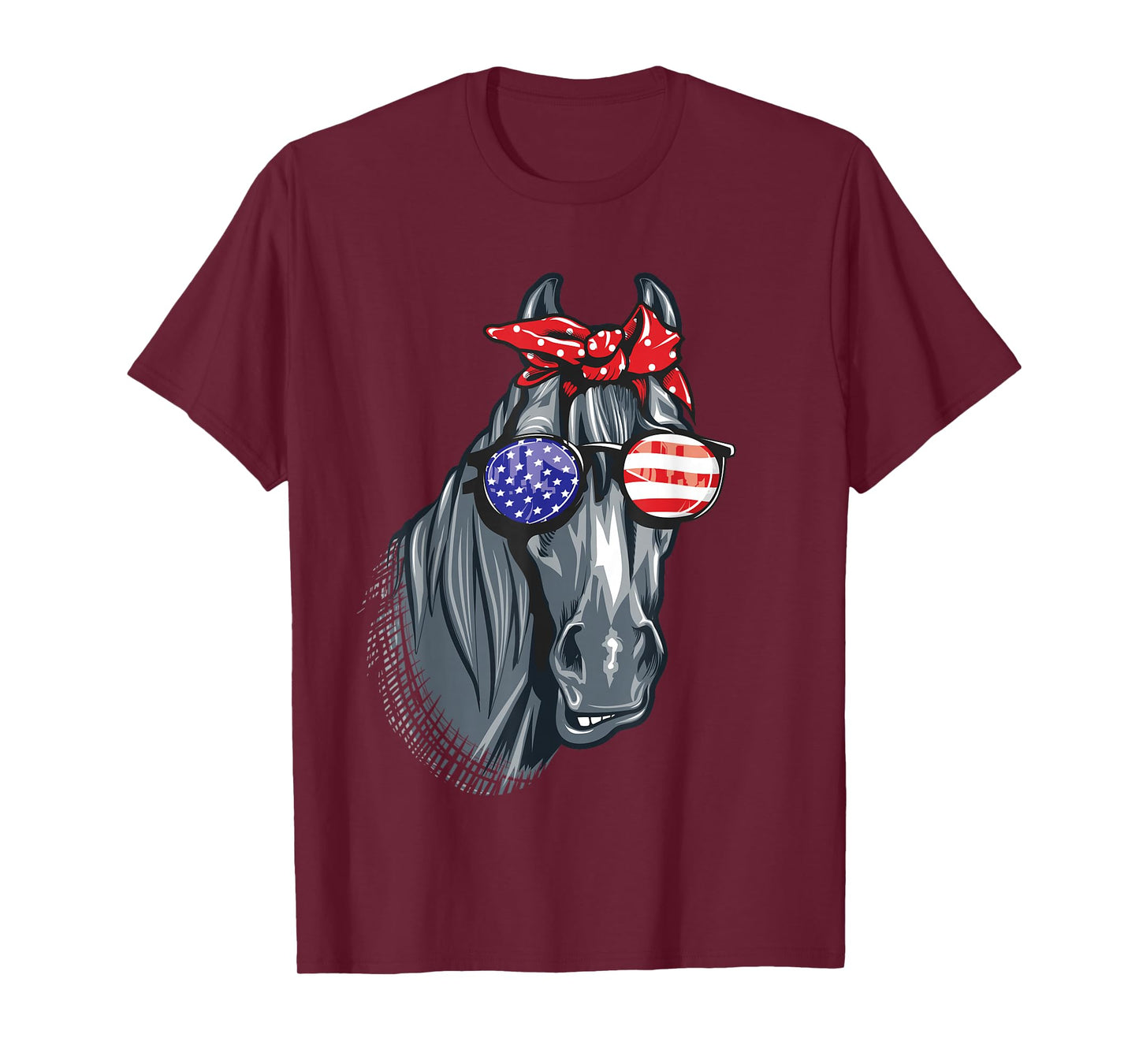 Horse 4th of July Shirt Women Horse Graphic American Flag T-Shirt