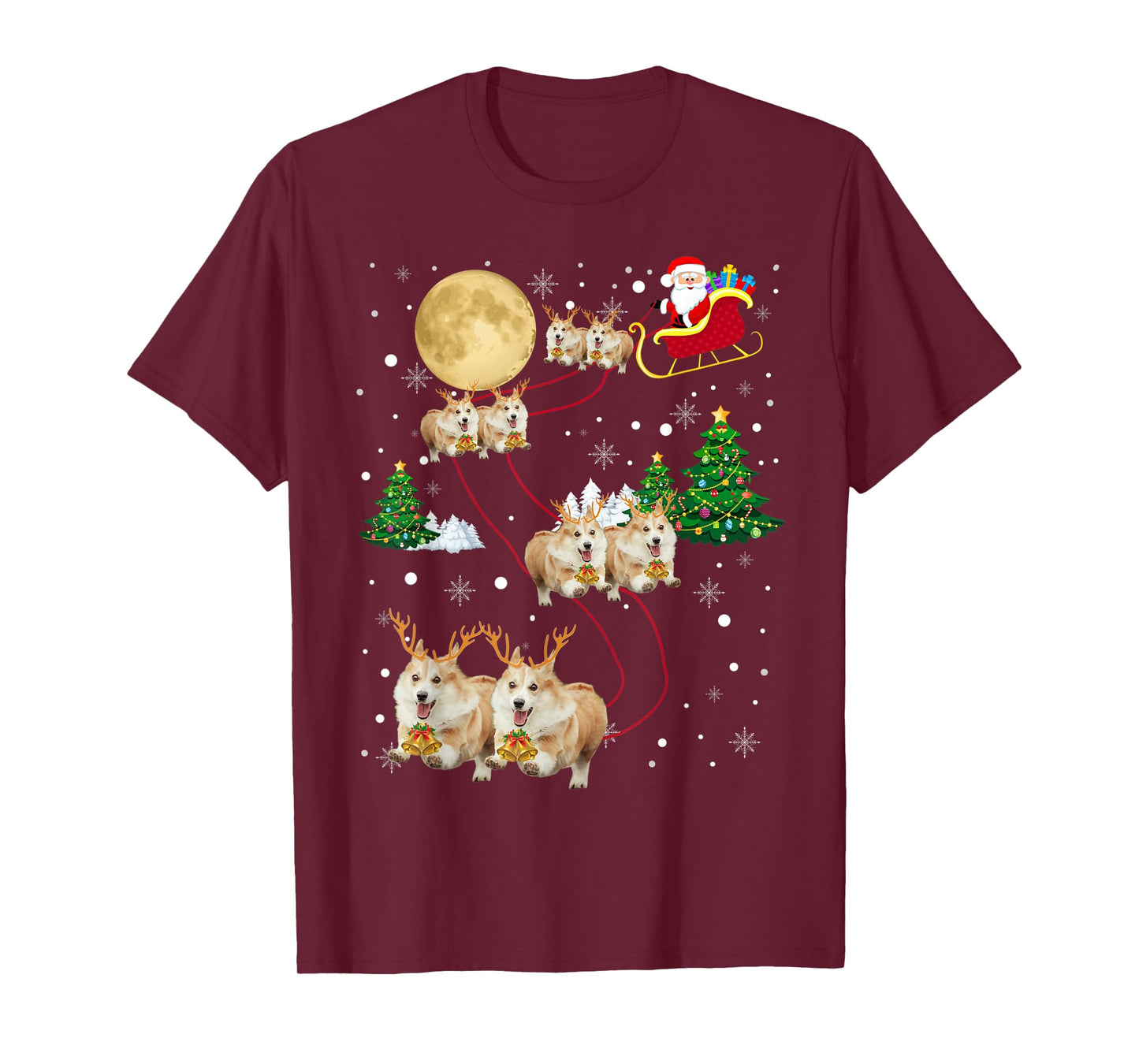 Corgi Dogs Tree Christmas Sweater Xmas Gifts For Pet Dog T-Shirt for Men Women Kids