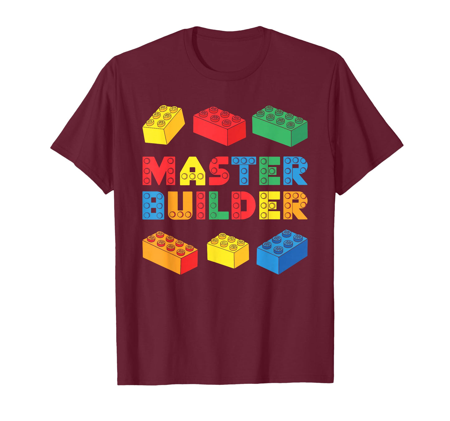Master Builder Shirt Bricks Blocks Adult Kids Boys Girls T-Shirt