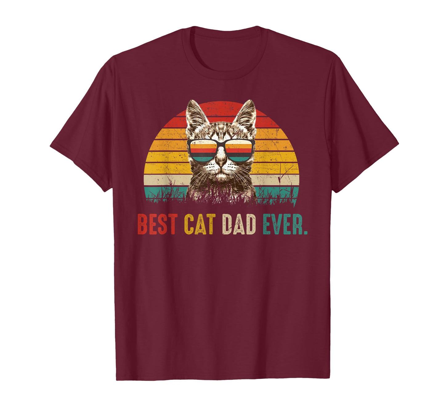 Best Cat Dad Ever Funny Fathers Day Vintage Cat Daddy T-Shirt
