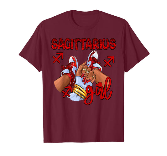 Sagittarius Girl Birthday Women Sneakers Zodiac Sign Bday T-Shirt