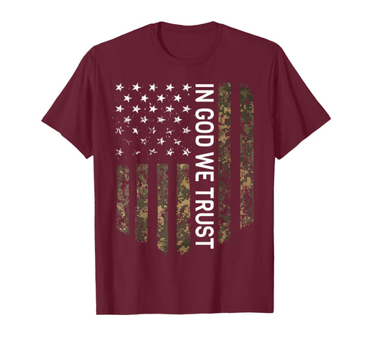 Patriotic American Flag Camo In God We Trust USA Patriot T-Shirt