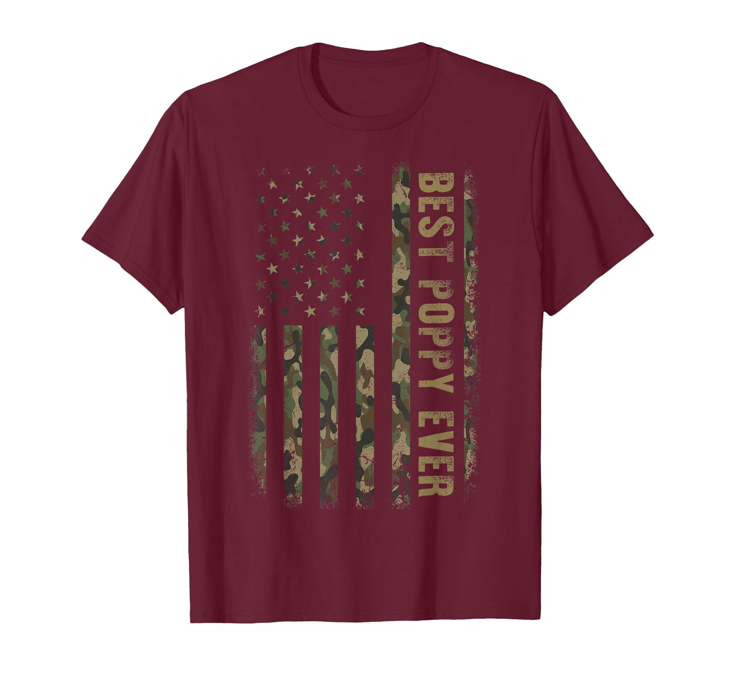 Best Poppy Ever Camouflage American Flag Father's Day T-Shirt