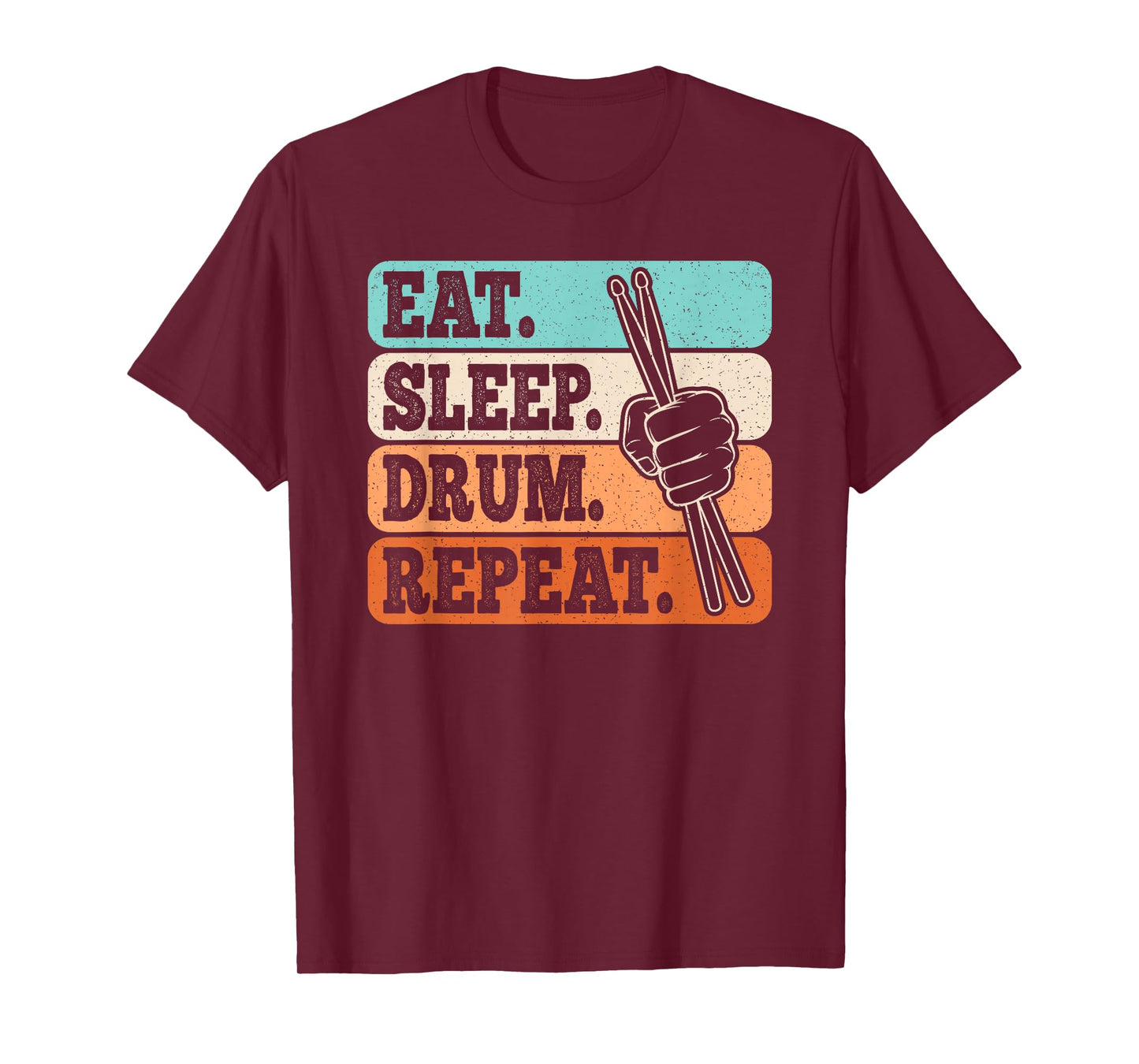 Eat Sleep Drum Repeat Funny Drummer Drumming Lover Men Boys T-Shirt