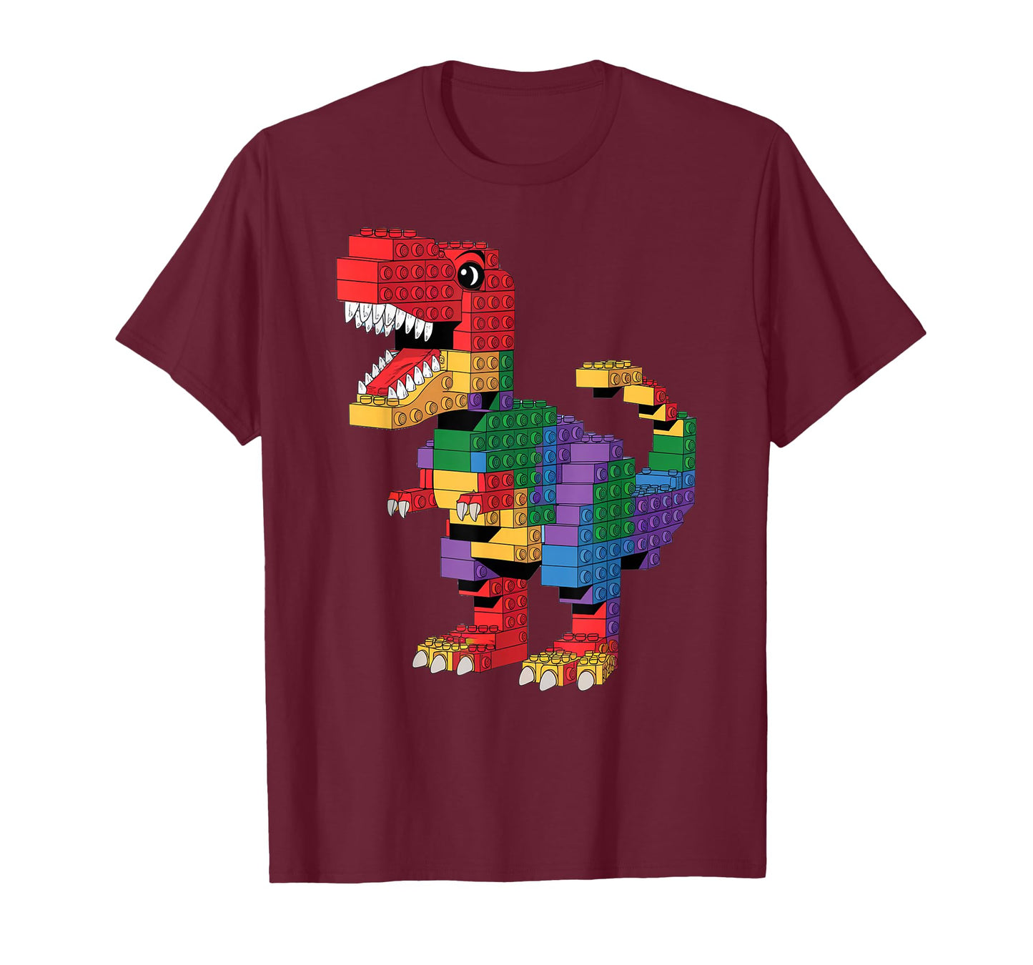 Master Builder Men Boys Kids Building Bricks Dinosaur T-Rex T-Shirt