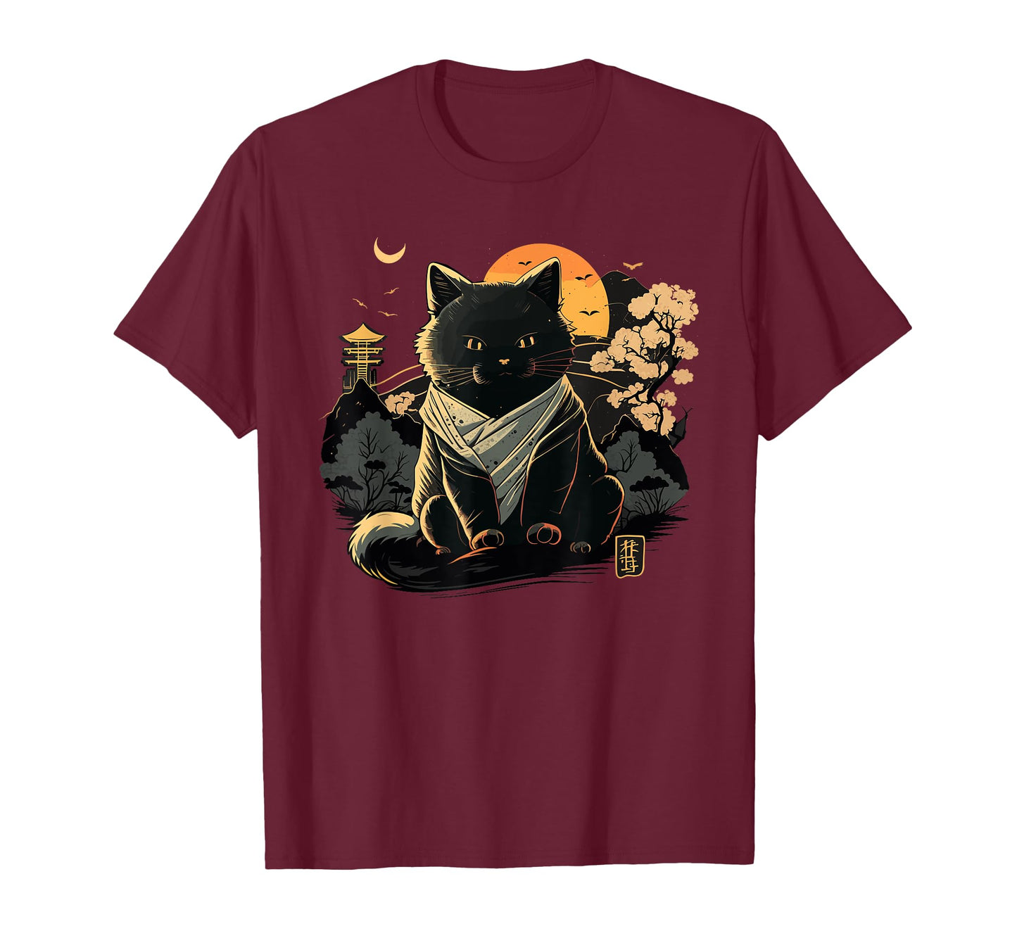 Cat Japan Style Funny Cat Gift Retro Vintage Anime Cat T-Shirt