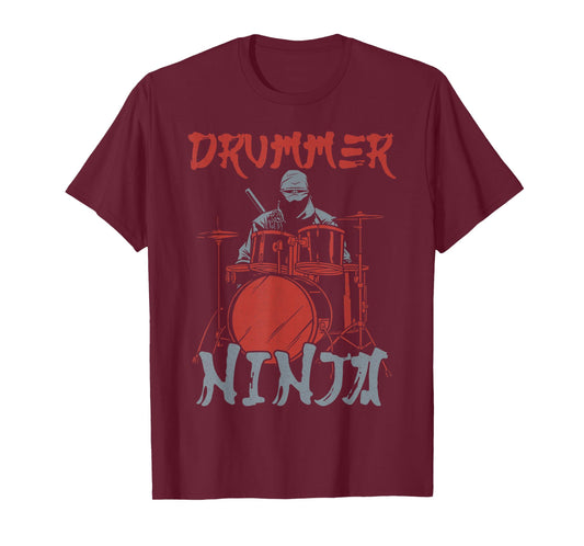 Drummer Drum Set Ninja Vintage Drummer Ninja T-Shirt