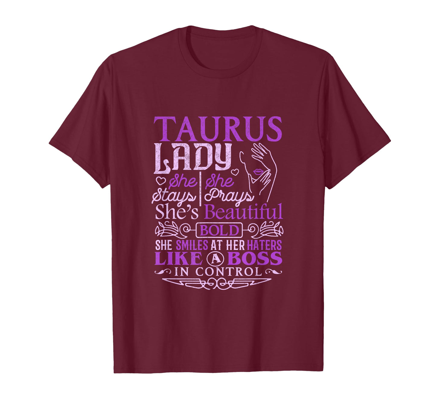 Taurus Lady Shirt Astrology Zodiac Sign Taurus Woman Girl T-Shirt