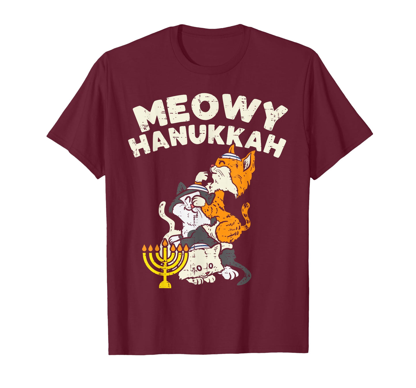 Meowy Hanukkah Cats Kitten Cute Hanukkah Pajamas Chanukah PJ T-Shirt