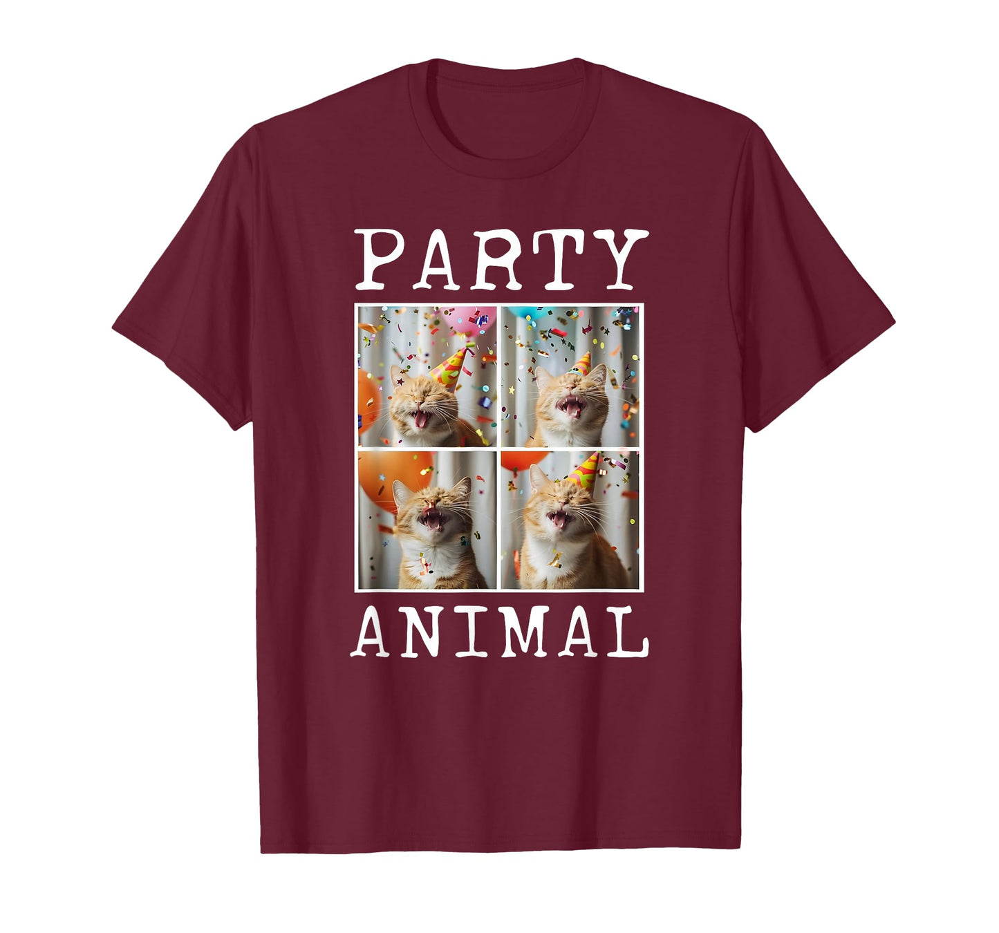 Cat Lover Animal Themed Happy Cat Birthday T-Shirt, Small, Black
