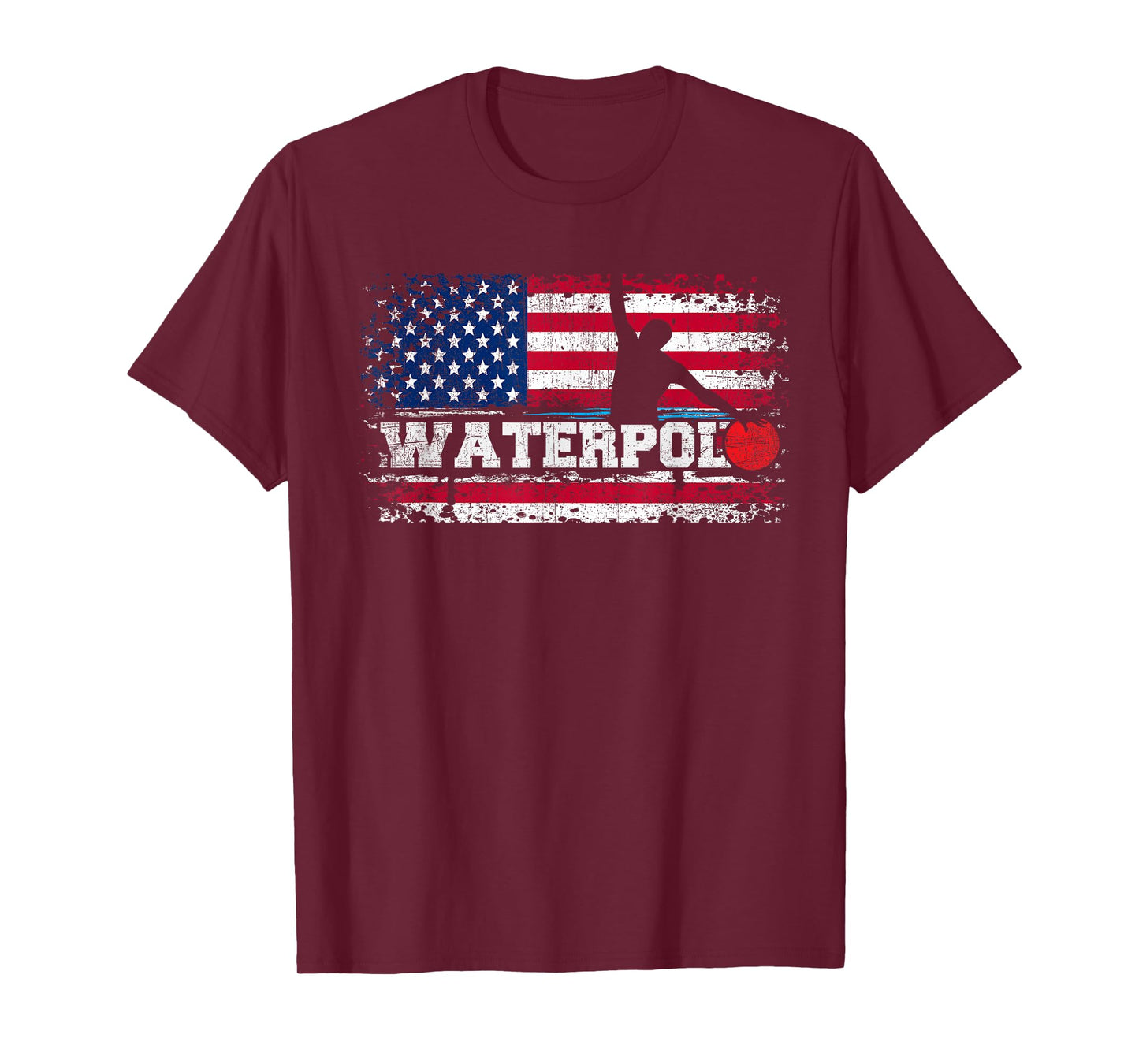 Vintage American Flag Water Polo T Shirt USA Water Polo Gift T-Shirt