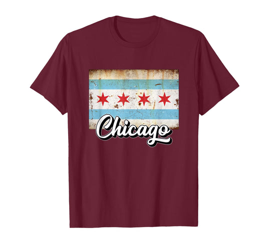 Chicago Flag Tshirt, Chicago maps, Chicago Tshirts for Women T-Shirt