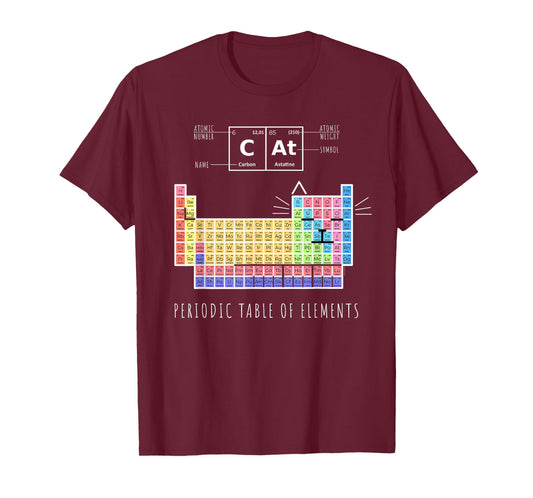 Chemistry Cat, Periodic Table Of Elements T-Shirt