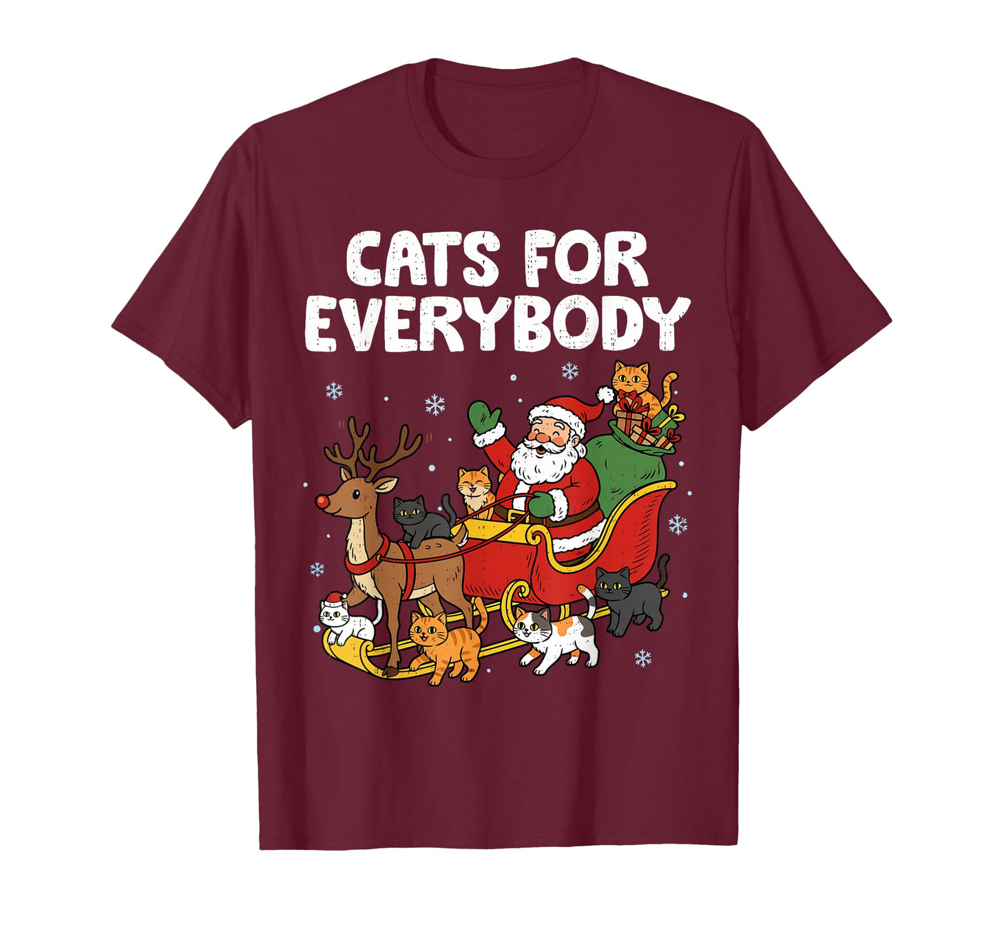 Cats for Everybody Christmas Funny Santa Cat Lover Meow Xmas T-Shirt