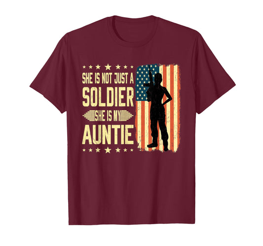 My Auntie Is A Soldier Hero Proud Army Nephew Niece Gifts T-Shirt