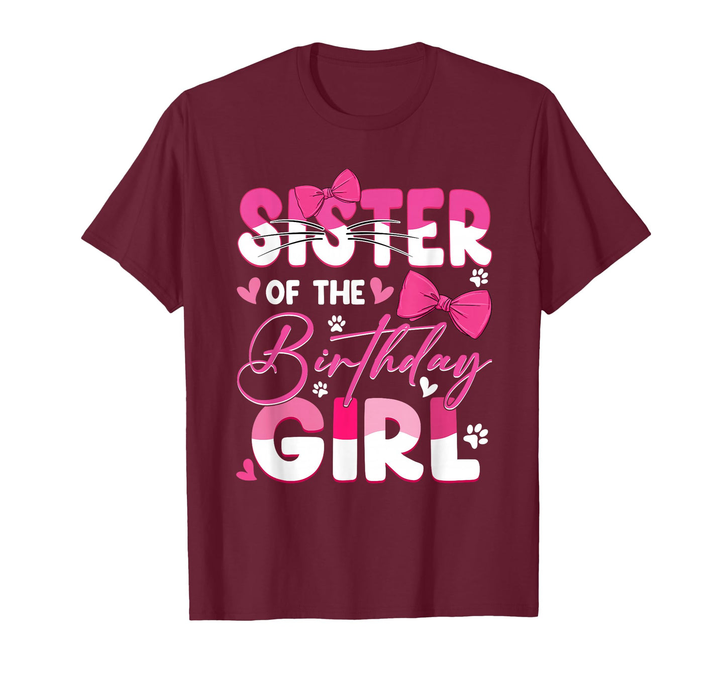 Sister of The Birthday Girl Cat Kitty Family Matching T-Shirt