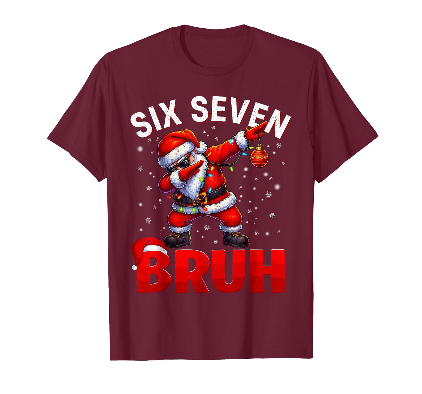 Bruh 67 Dabbing Santa Funny Meme Six Seven Christmas Costume T-Shirt