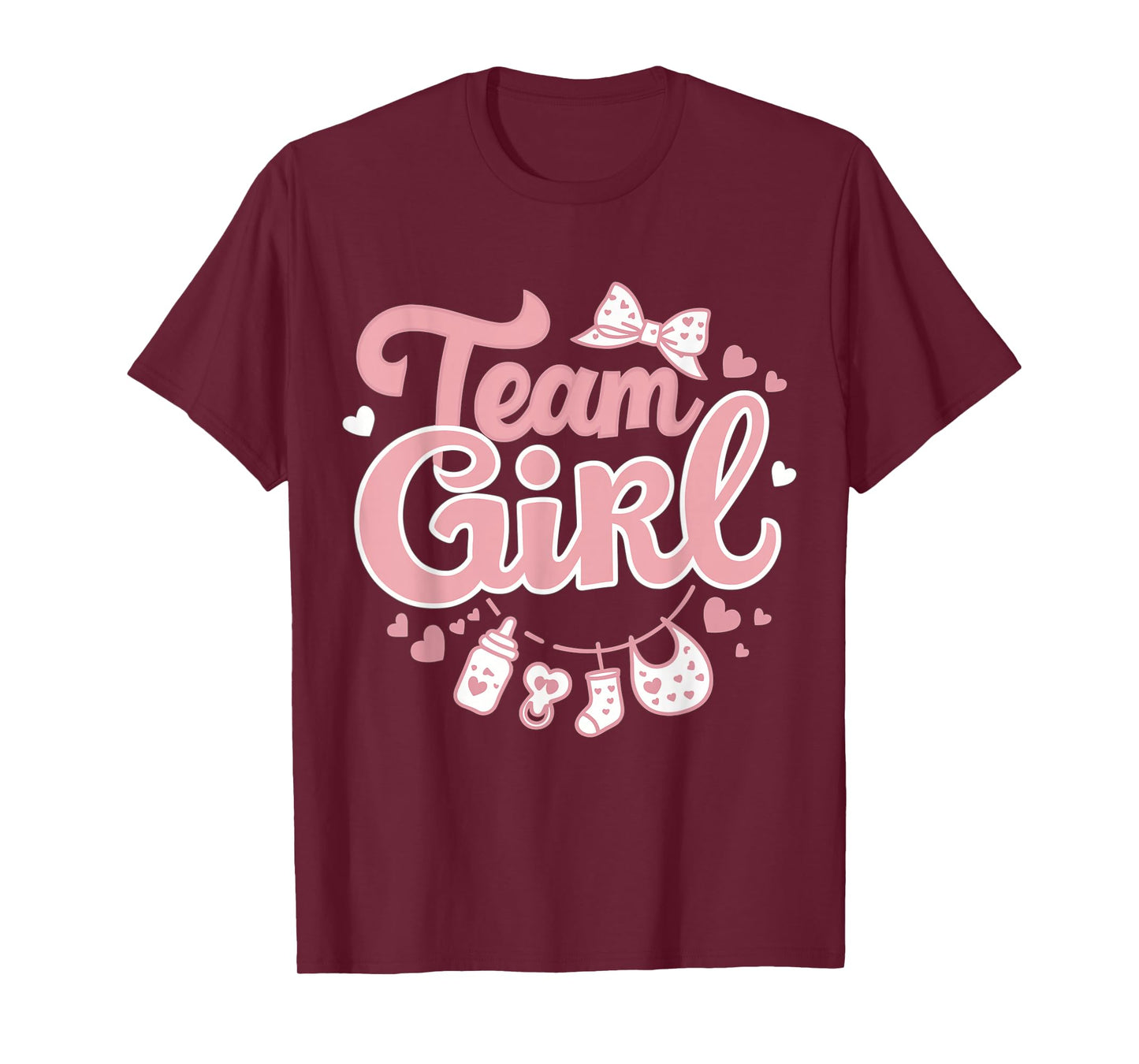 Gender Reveal Party Team Girl Baby Announcement T-Shirt