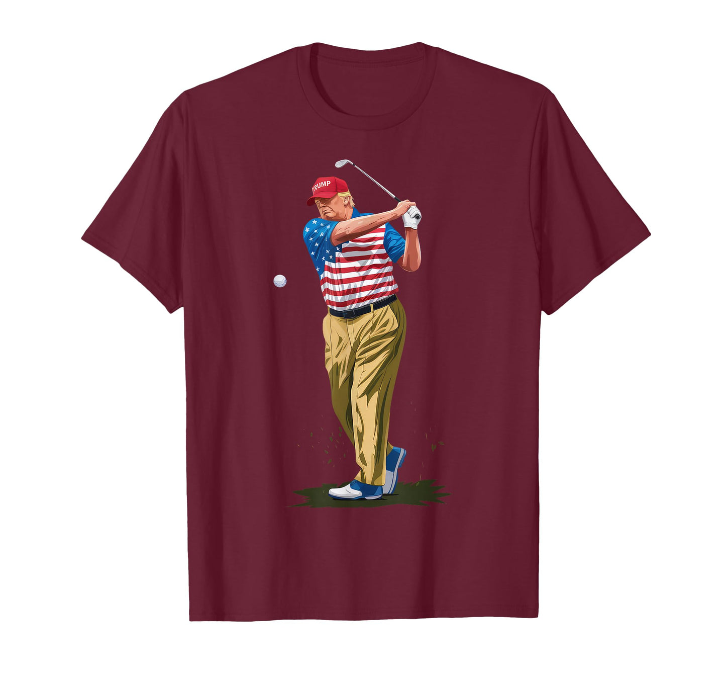 President Donald Trump 2025 Golf US American Flag T-Shirt
