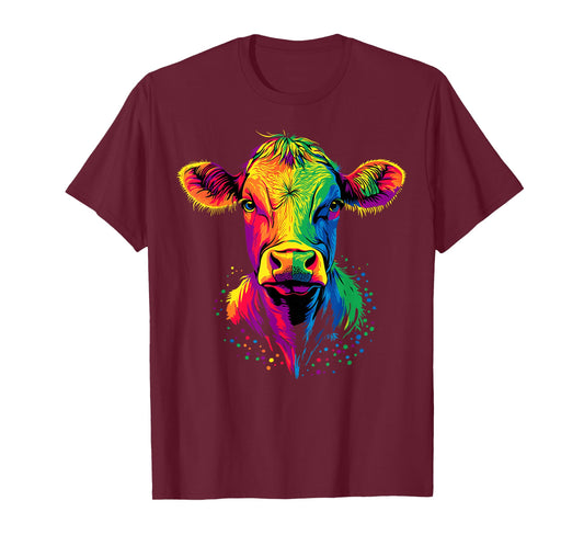 Cow Cattle Farmer Milk Vegan Calf Cows Farm Cute Cow T-Shirt