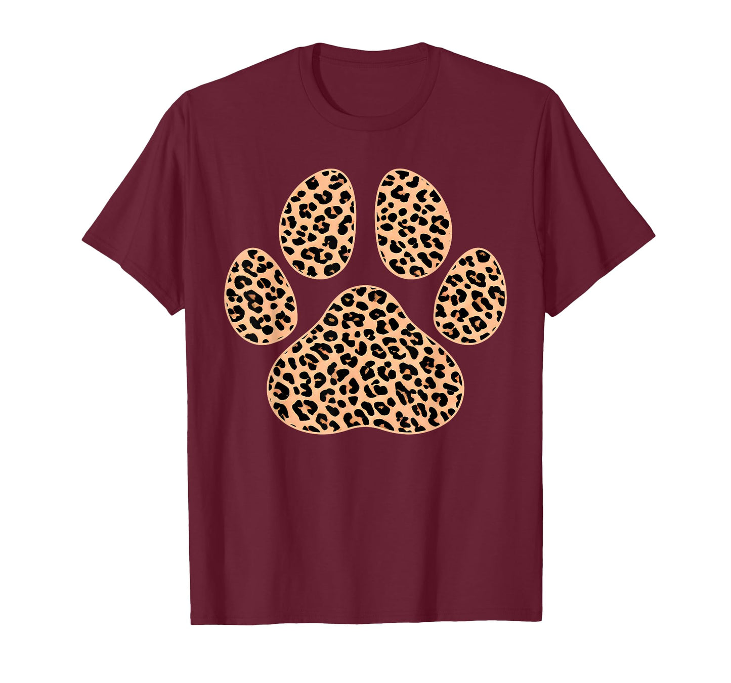 Cat Paw Print Cute Leopard Pattern Dog Lover Leopard Print T-Shirt