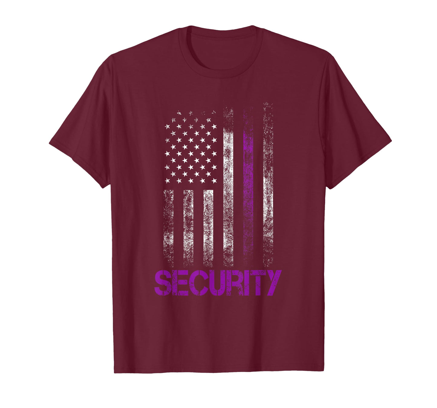 Security Guard Gifts Officer Thin Purple Line American Flag T-Shirt