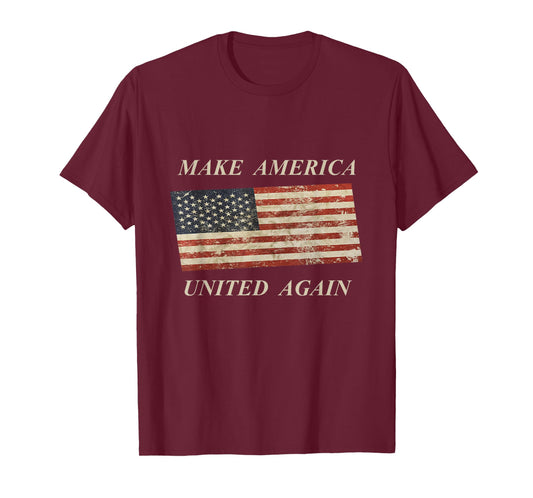 Make America United Again patriotic USA flag T-Shirt for Women Kids Men