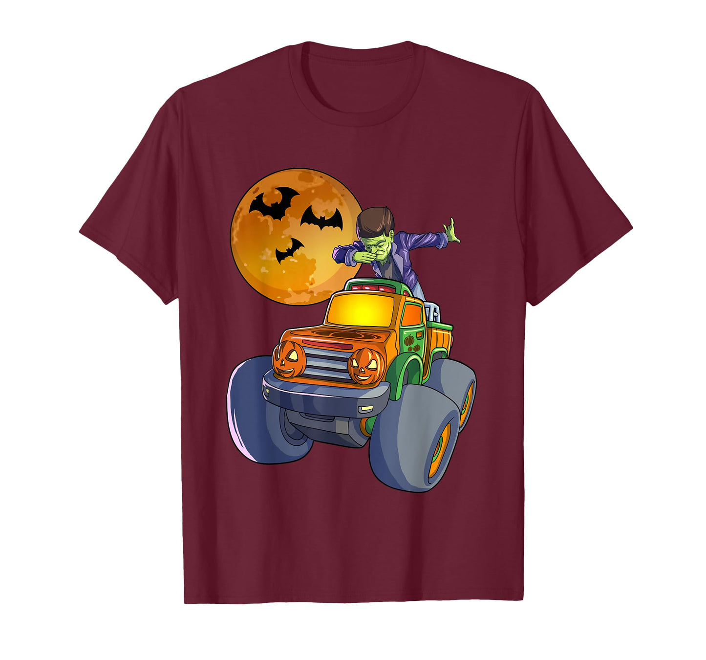Dabbing Frankenstein Halloween Monster Truck Halloween T-Shirt