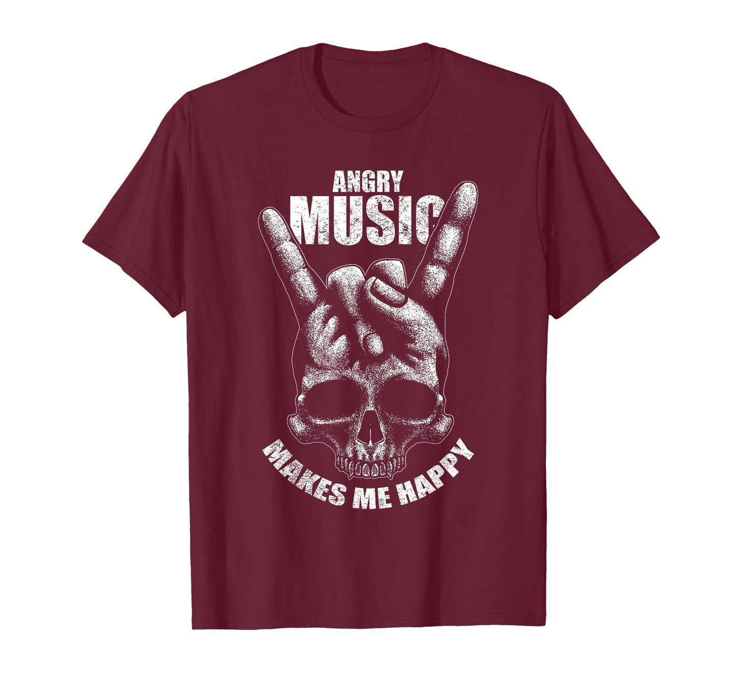 Angry Music Makes Me Happy Funny Rock Metal T-Shirt