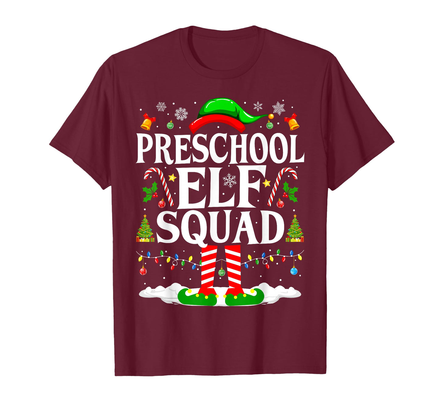 Preschool Elf Squad Xmas Funny Christmas Preschool Teacher T-Shirt