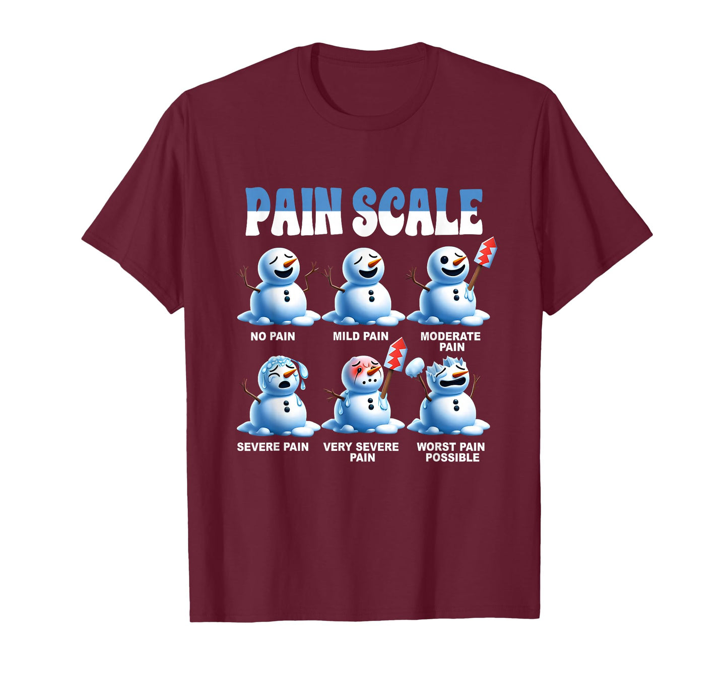 Pain Scale Snowman Nurse Medical Humor Christmas Healthcare T-Shirt