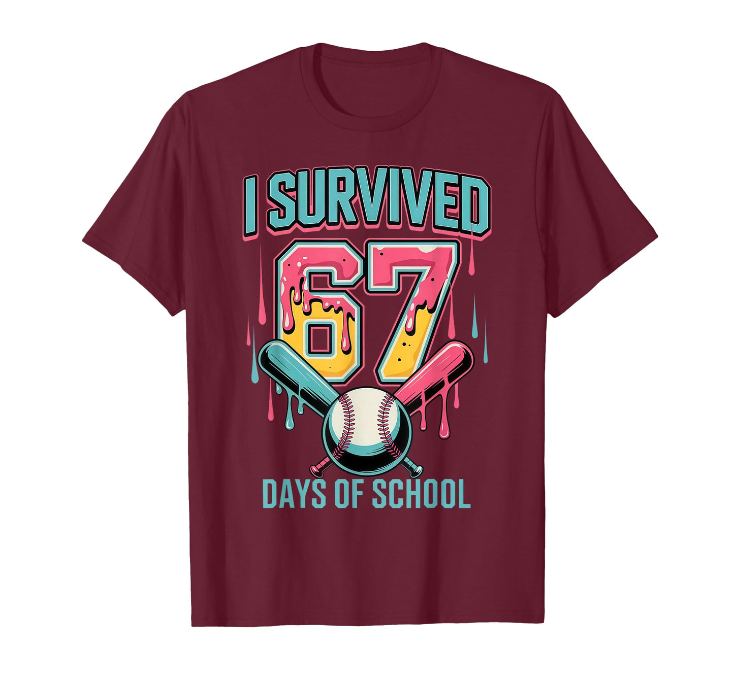 I Survived 67 Days of School Funny Six Seven Meme Teacher T-Shirt