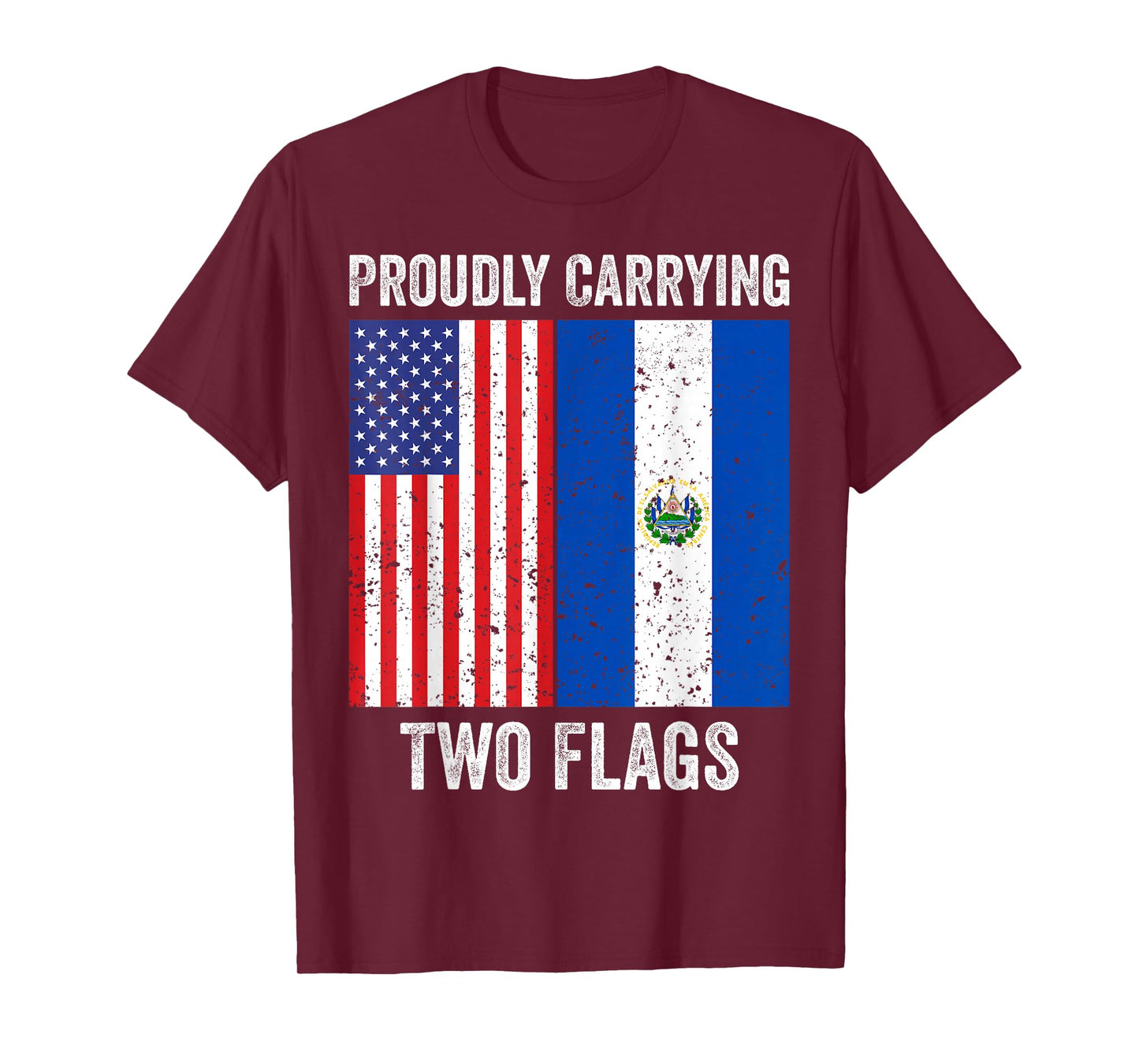 El Salvador Root Salvadoran American USA Flag T-Shirt