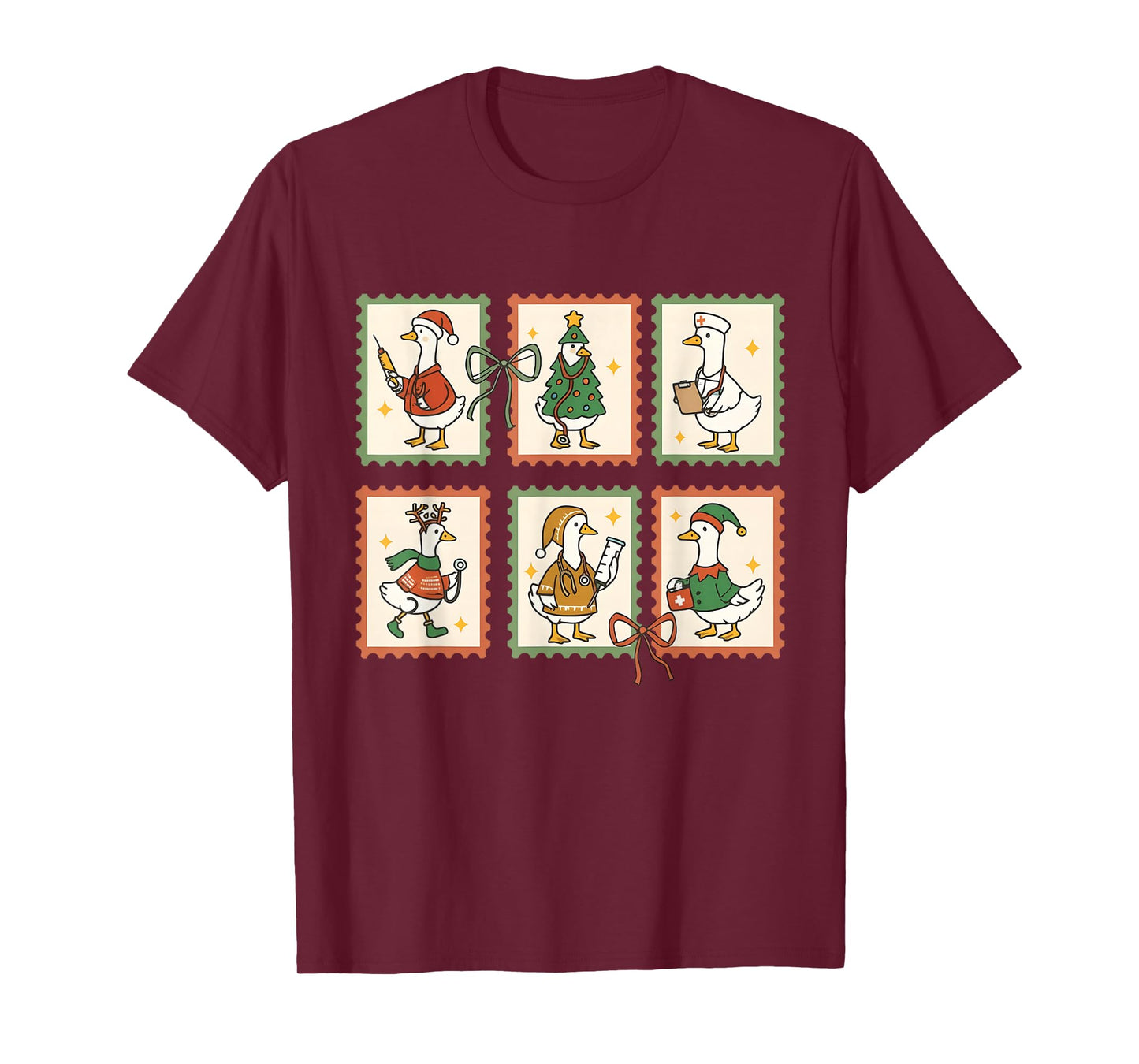 Christmas Goose Funny Nurse RN Festive Holiday Men Women T-Shirt