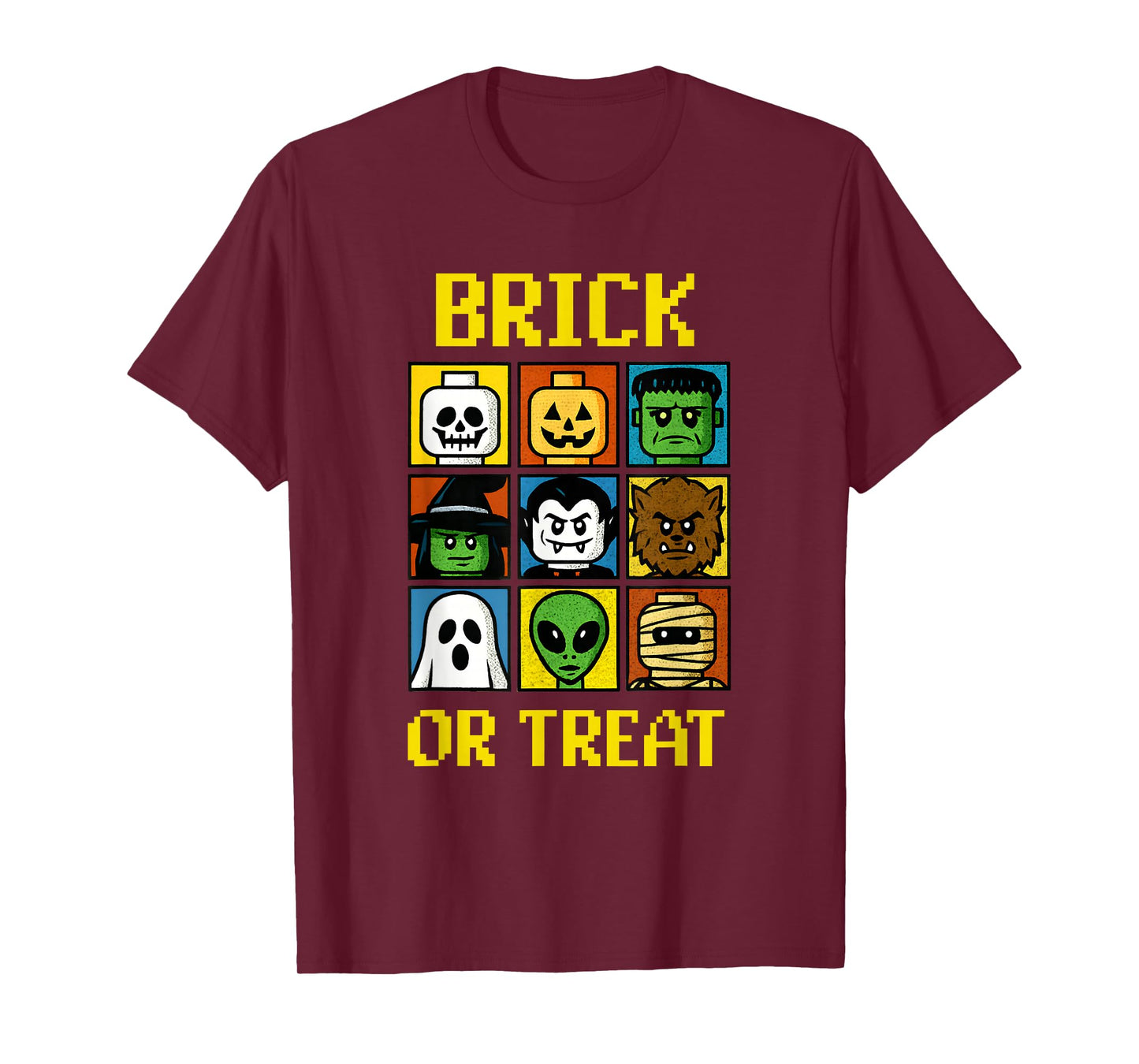 Brick or Treat Halloween Costume Master Builder Blocks Kids T-Shirt