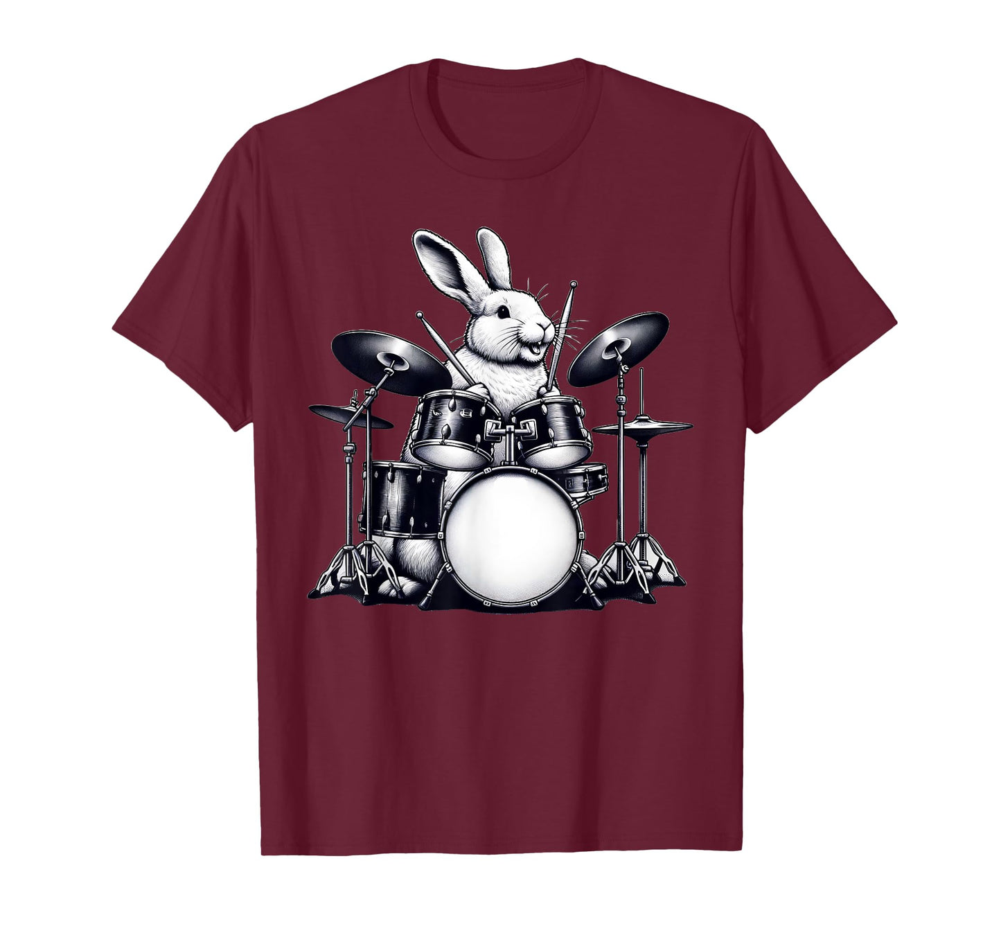 Cute Rabbit Bunny Playing Drums Rabbits Drummer Music T-Shirt