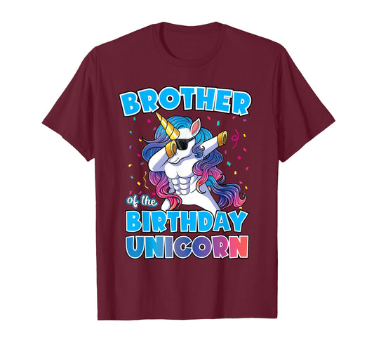 Brother of the Birthday Unicorn Dabbing Unicorn Brother T-Shirt