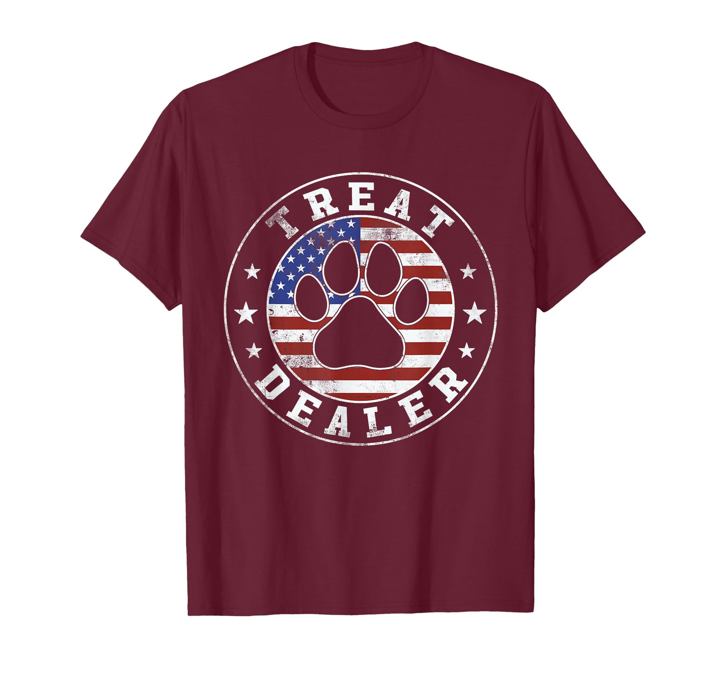 Dog Treat Dealer Dog Lover US American Flag Men Women T-Shirt
