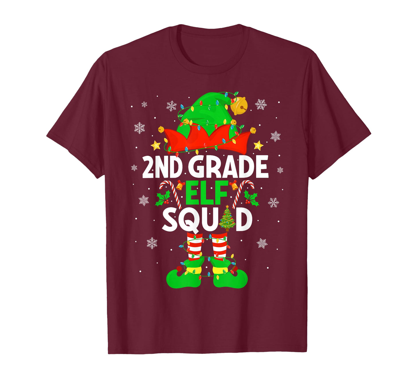 2nd Grade Elf Squad Christmas Second Grade Xmas Teacher T-Shirt