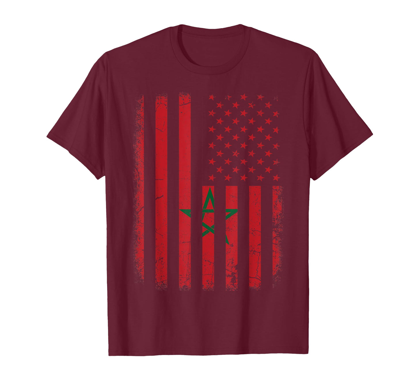 Moroccan American Flag Moroccan Roots Morocco America T-Shirt for Women Kids Men