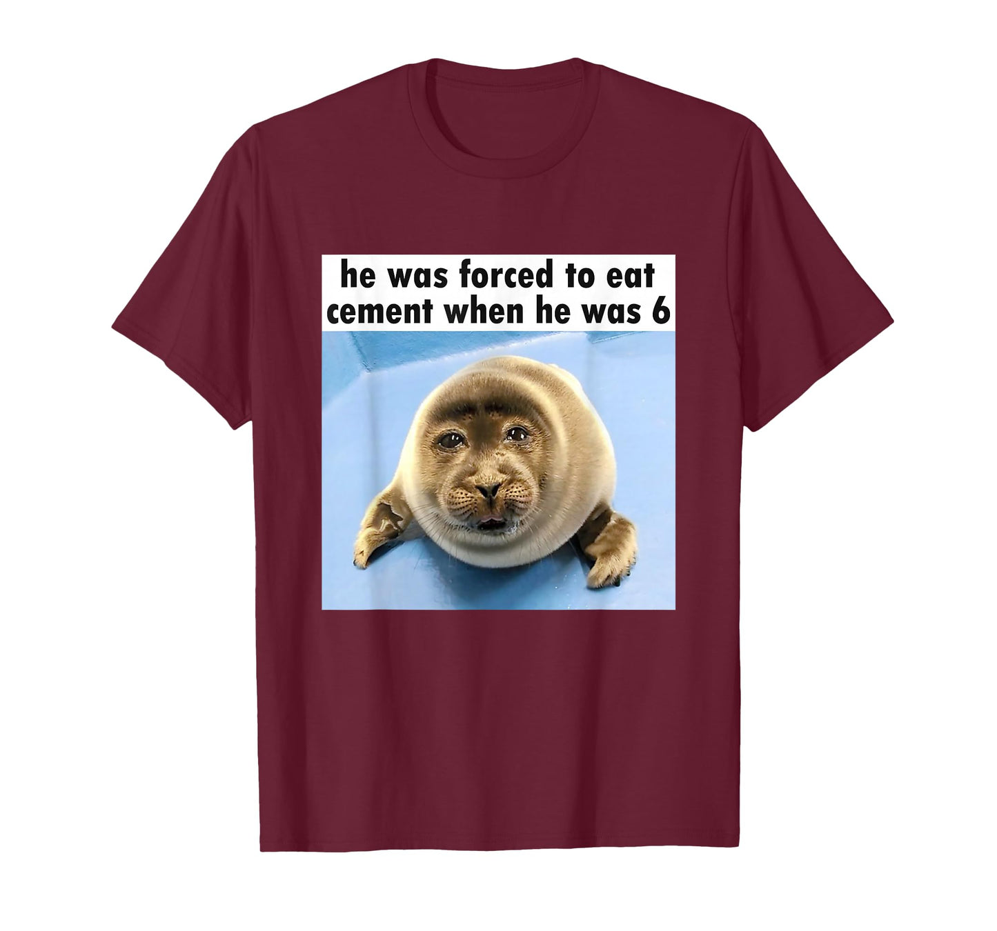 Silly Seal He Was Forced to Eat Cement Meme T-Shirt