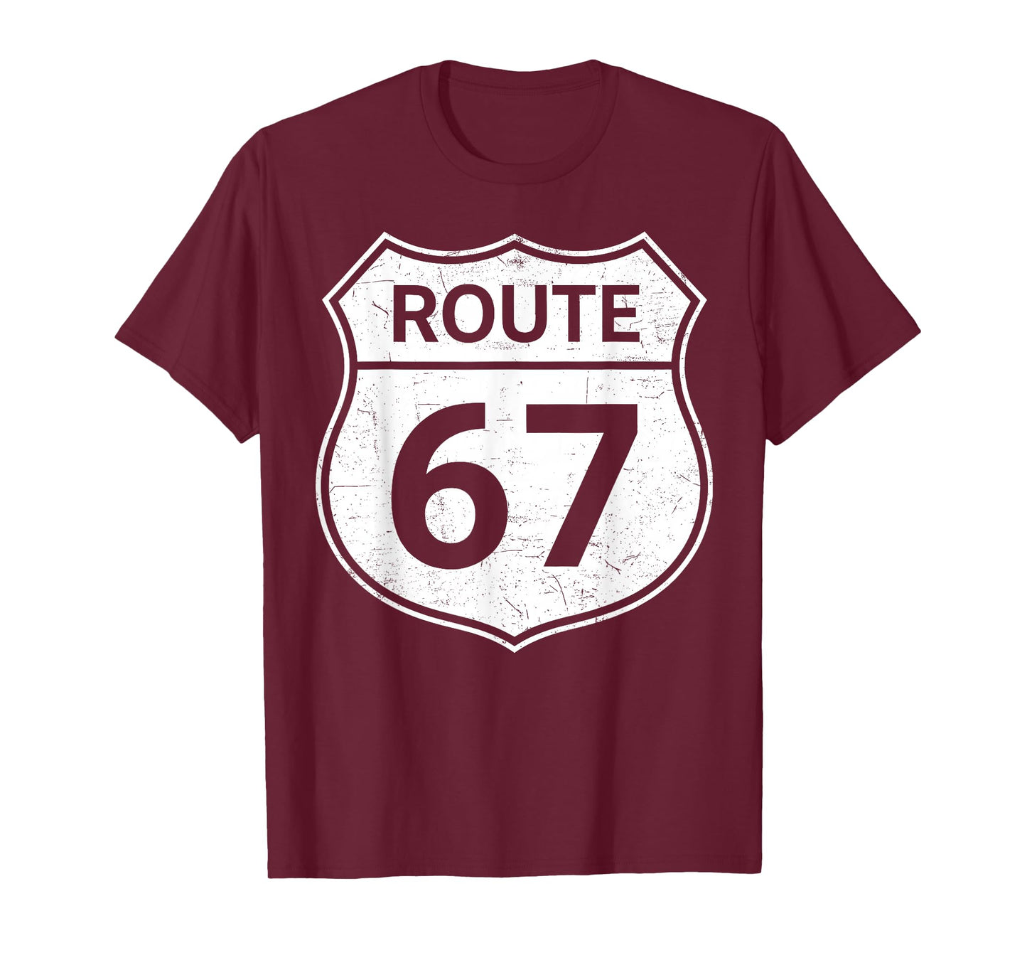 Six Seven Funny Meme Route 67 Road Sign 6 7 Men Women Kids T-Shirt